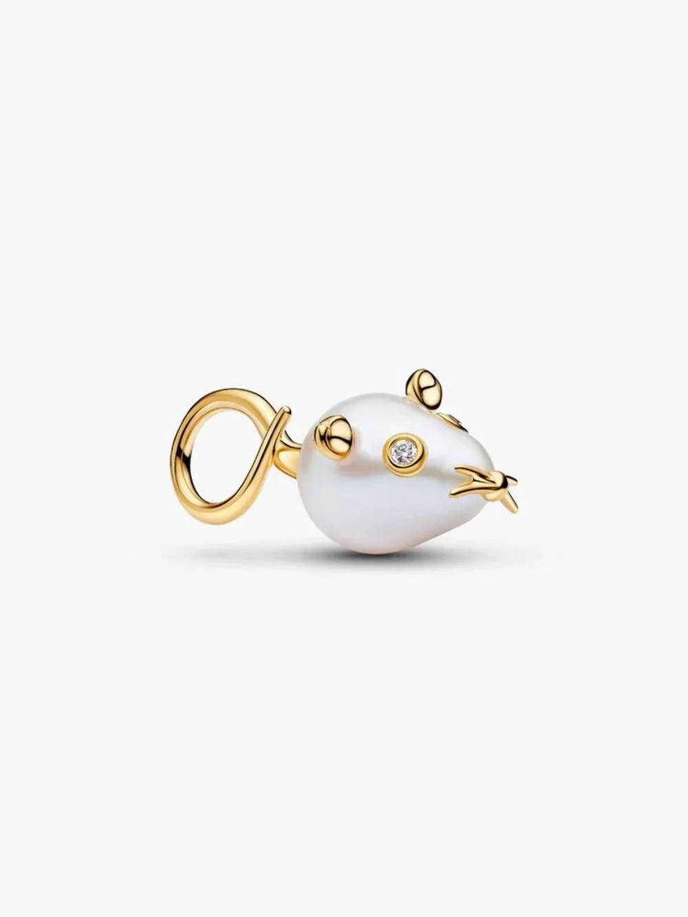 Pandora Treated Freshwater Cultured Baroque Pearl Mouse Dangle Charm